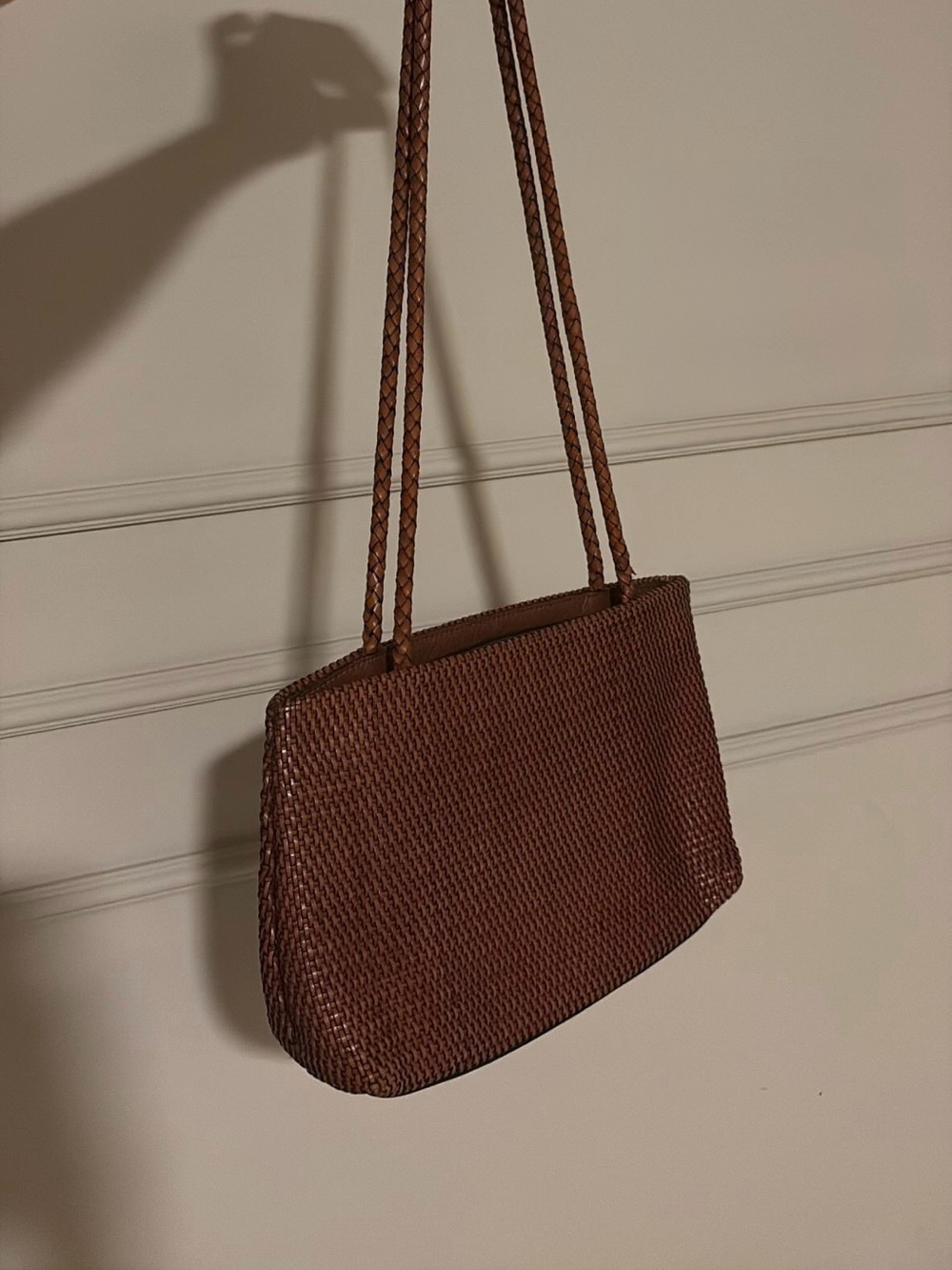 Talbots Woven Leather Shoulder Bag in Brown